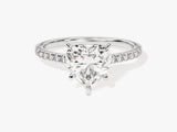 Heart Cut Lab Grown Diamond Engagement Ring with Pave Set Side Stones (2.00 CT)