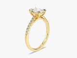 Radiant Cut Lab Grown Diamond Engagement Ring with Pave Set Side Stones (1.00 CT)