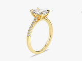 Radiant Cut Lab Grown Diamond Engagement Ring with Pave Set Side Stones (1.50 CT)