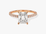 Radiant Cut Lab Grown Diamond Engagement Ring with Pave Set Side Stones (2.00 CT)