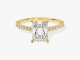 Radiant Cut Lab Grown Diamond Engagement Ring with Pave Set Side Stones (2.00 CT)