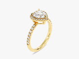 Heart Halo Lab Grown Diamond Engagement Ring with Pave Set Side Stones (1.00 CT)