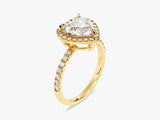 Heart Halo Lab Grown Diamond Engagement Ring with Pave Set Side Stones (2.00 CT)