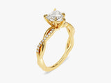 Heart Twisted Lab Grown Diamond Engagement Ring with Pave Set Side Stones (1.00 CT)