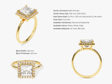 Princess Halo Moissanite Engagement Ring (2.00 CT)