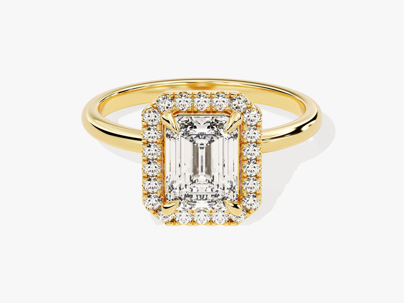 Emerald Halo Moissanite Engagement Ring (1.50 CT)