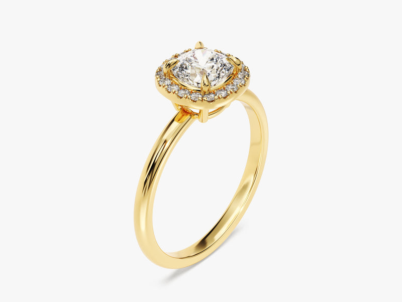 Cushion Halo Lab Grown Diamond Engagement Ring (1.00 CT)
