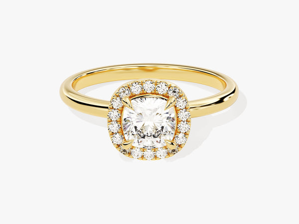 Cushion Halo Lab Grown Diamond Engagement Ring (1.00 CT)