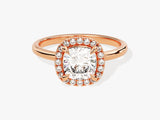 Cushion Halo Moissanite Engagement Ring (1.50 CT)