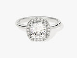 Cushion Halo Moissanite Engagement Ring (1.50 CT)