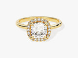 Cushion Halo Moissanite Engagement Ring (1.50 CT)