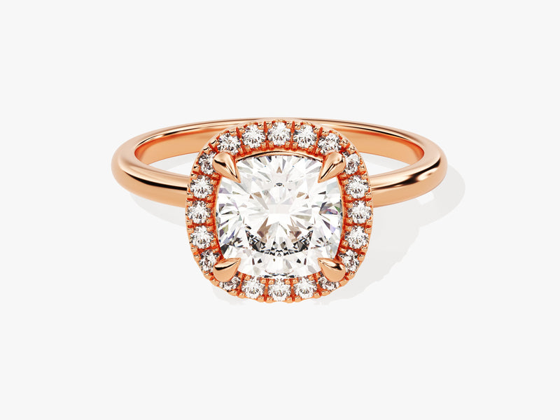 Cushion Halo Moissanite Engagement Ring (2.00 CT)