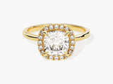 Cushion Halo Moissanite Engagement Ring (2.00 CT)