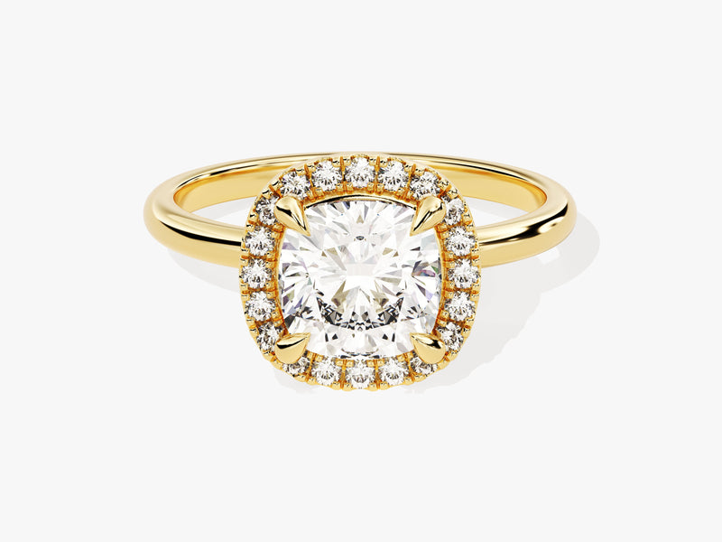 Cushion Halo Moissanite Engagement Ring (2.00 CT)