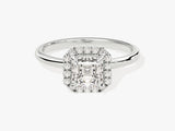 Asscher Halo Moissanite Engagement Ring (1.00 CT)