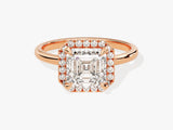 Asscher Halo Moissanite Engagement Ring (2.00 CT)