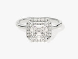 Asscher Halo Moissanite Engagement Ring (2.00 CT)