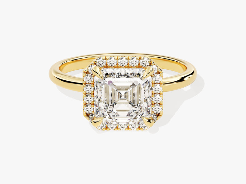 Asscher Halo Moissanite Engagement Ring (2.00 CT)