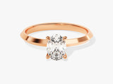 Knife Edge Oval Lab Grown Diamond Engagement Ring (1.00 CT)