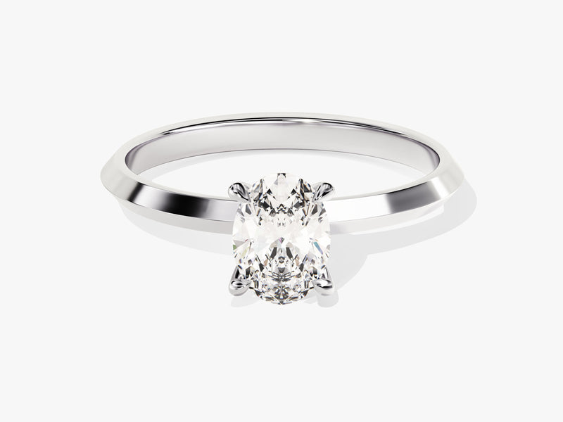 Knife Edge Oval Moissanite Engagement Ring (1.00 CT)