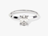 Knife Edge Oval Lab Grown Diamond Engagement Ring (1.00 CT)