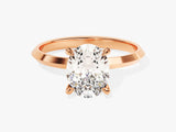 Knife Edge Oval Lab Grown Diamond Engagement Ring (2.00 CT)