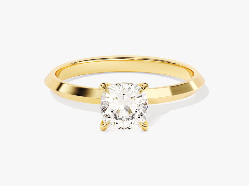 Knife Edge Cushion Lab Grown Diamond Engagement Ring (1.00 CT)