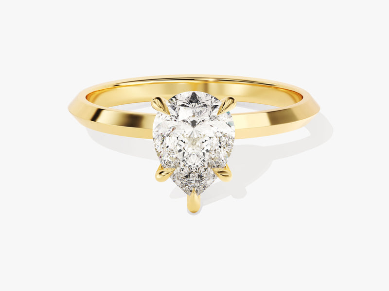 Knife Edge Pear Lab Grown Diamond Engagement Ring (1.50 CT)