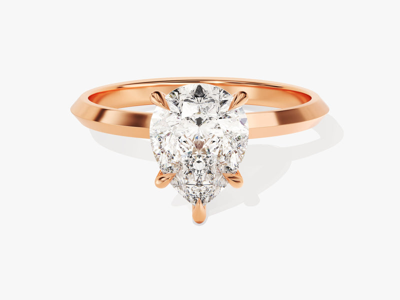 Knife Edge Pear Lab Grown Diamond Engagement Ring (2.00 CT)