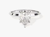 Knife Edge Pear Lab Grown Diamond Engagement Ring (2.00 CT)