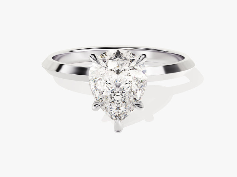 Knife Edge Pear Lab Grown Diamond Engagement Ring (2.00 CT)