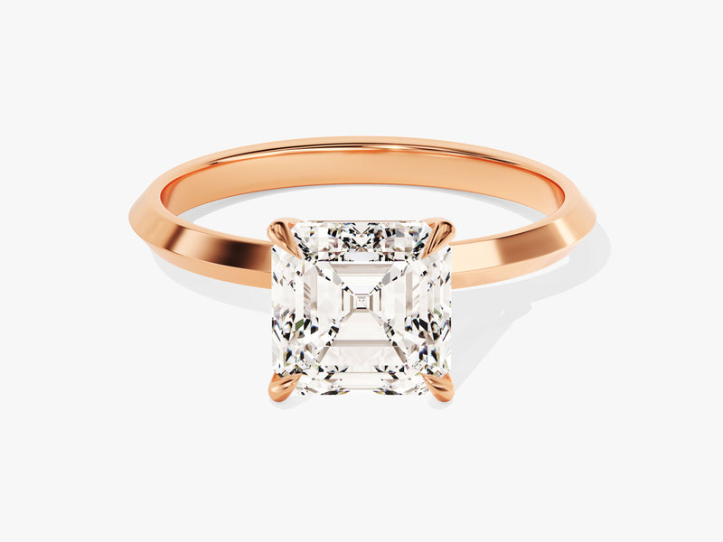 Knife Edge Asscher Moissanite Engagement Ring (2.00 CT)