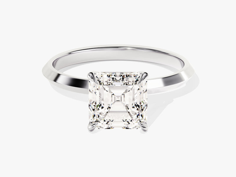 Knife Edge Asscher Moissanite Engagement Ring (2.00 CT)