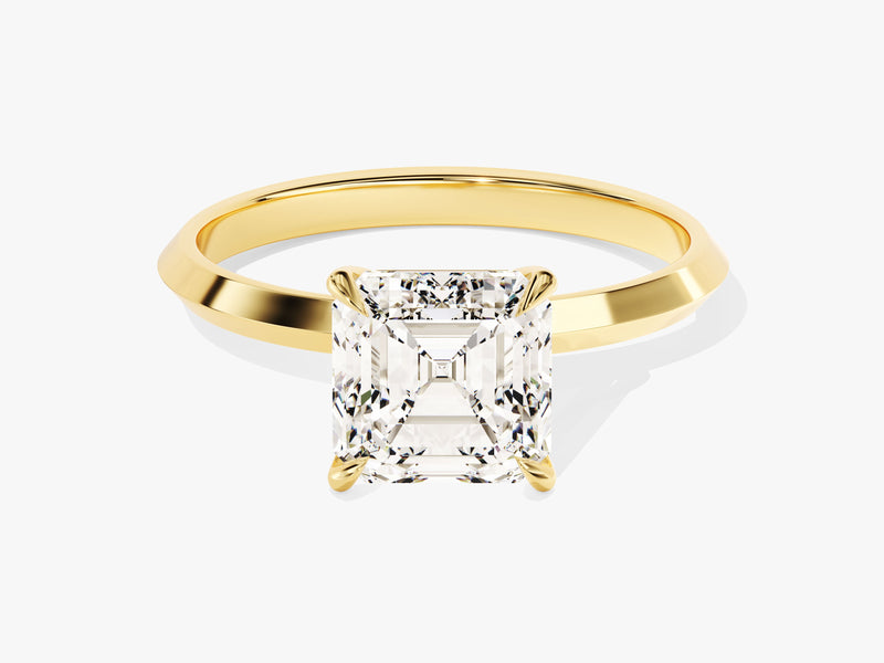 Knife Edge Asscher Moissanite Engagement Ring (2.00 CT)