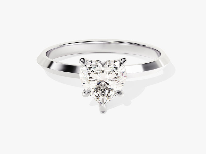 Knife Edge Heart Moissanite Engagement Ring (1.00 CT)