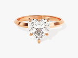 Knife Edge Heart Moissanite Engagement Ring (2.00 CT)