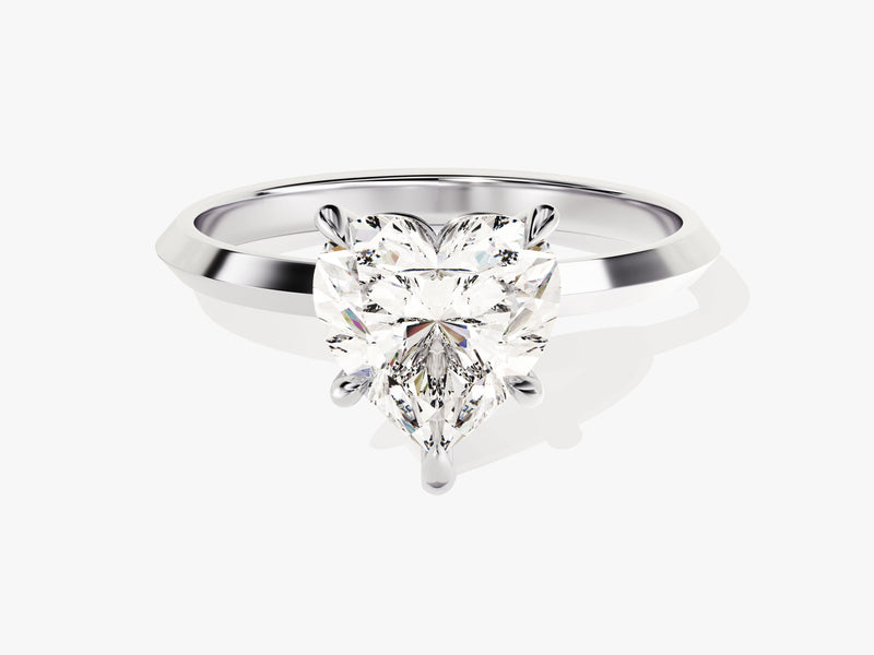 Knife Edge Heart Moissanite Engagement Ring (2.00 CT)