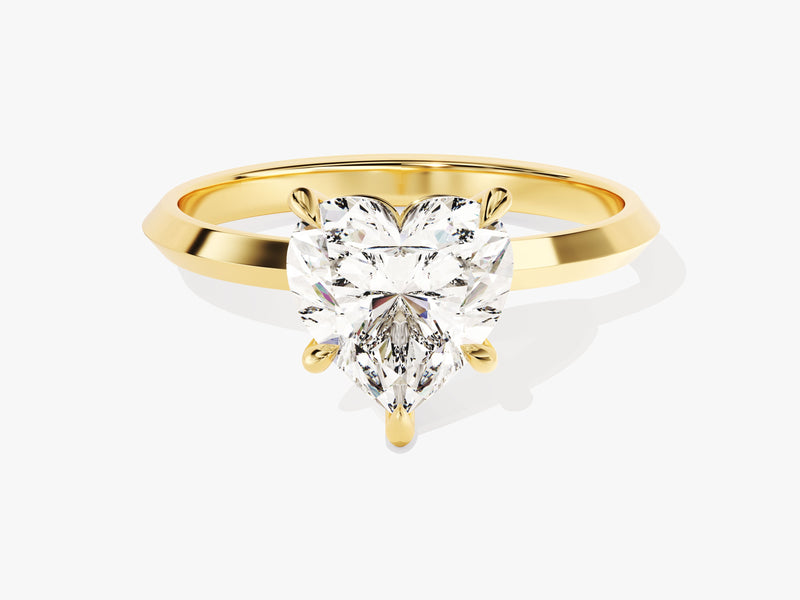 Knife Edge Heart Lab Grown Diamond Engagement Ring (2.00 CT)