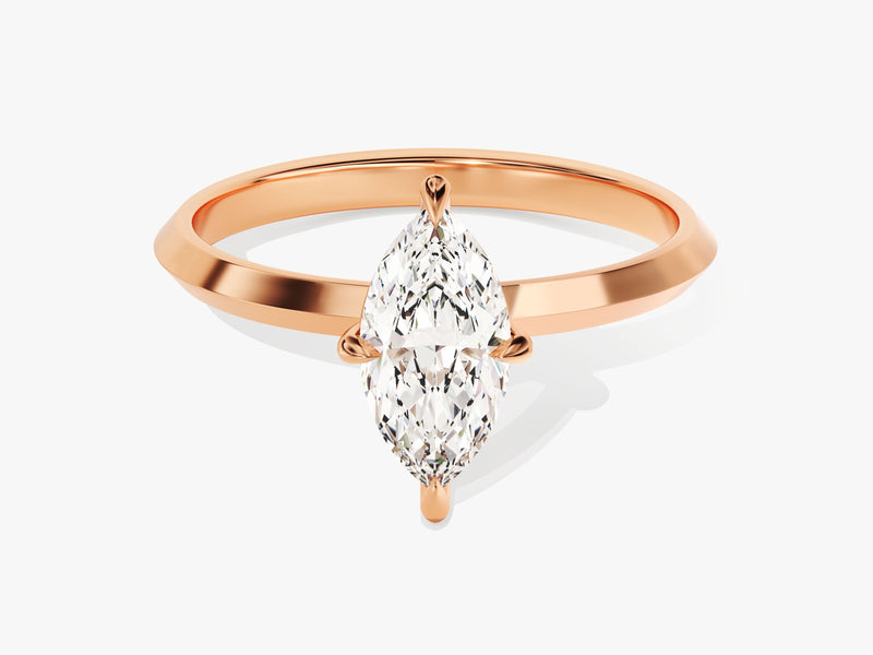 Knife Edge Marquise Lab Grown Diamond Engagement Ring (1.00 CT)