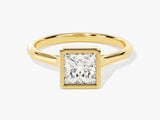 Bezel Princess Moissanite Engagement Ring (1.00 CT)