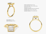 Bezel Princess Moissanite Engagement Ring (2.00 CT)