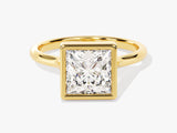 Bezel Princess Moissanite Engagement Ring (2.00 CT)