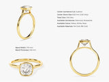 Bezel Cushion Lab Grown Diamond Engagement Ring (1.50 CT)