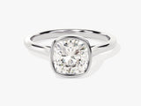 Bezel Cushion Lab Grown Diamond Engagement Ring (2.00 CT)