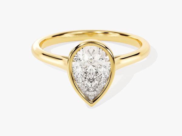 Bezel Pear Lab Grown Diamond Engagement Ring (1.50 CT)