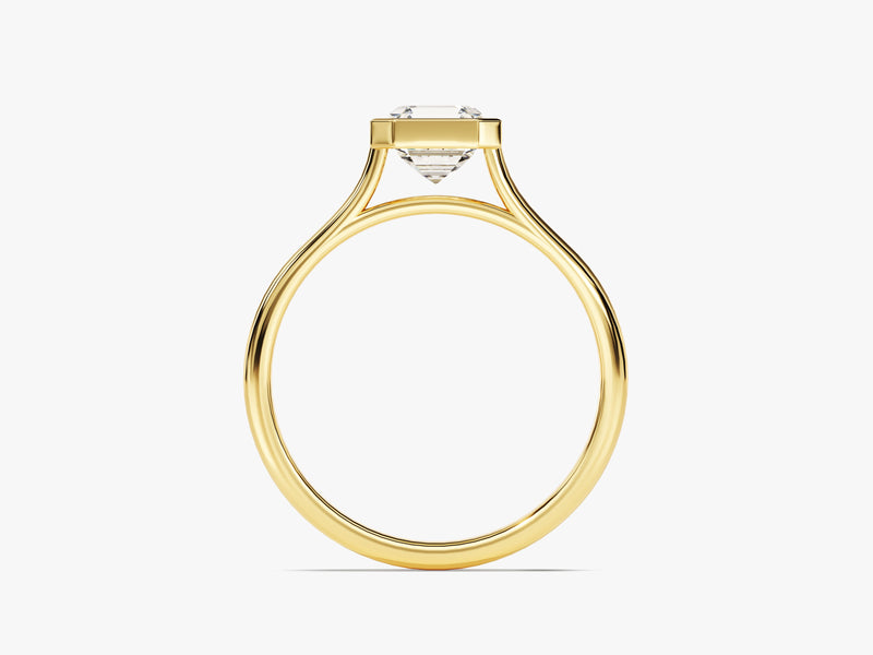 Bezel Asscher Moissanite Engagement Ring (1.00 CT)