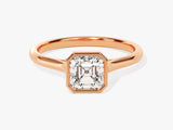 Bezel Asscher Lab Grown Diamond Engagement Ring (1.00 CT)