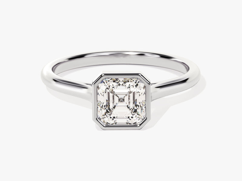 Bezel Asscher Lab Grown Diamond Engagement Ring (1.00 CT)