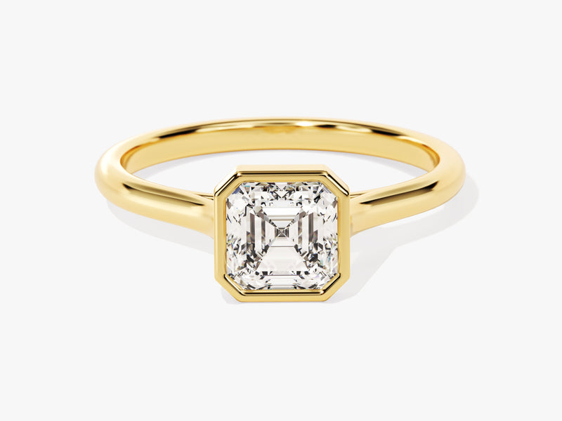 Bezel Asscher Lab Grown Diamond Engagement Ring (1.00 CT)