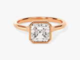 Bezel Asscher Moissanite Engagement Ring (1.50 CT)